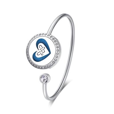 China Trendy Hot Selling Stainless Steel Heart Aroma Bracelet With CZ for sale