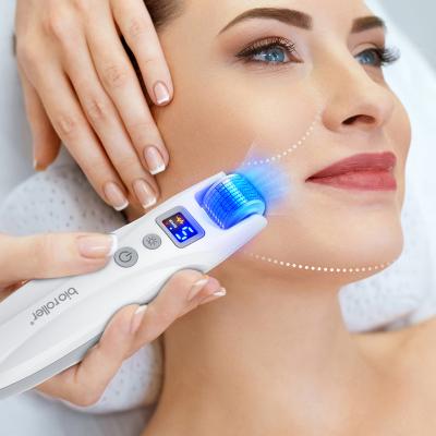 China Electric Face Lift Private Label Face LED Derma Roller EMS Lift Skin Rejuvenate Current 0.5mm Micro 1mm Microneedling Bio Roller G5 for sale