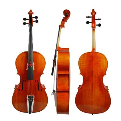 China High Quality Professional Handmade Flamed Cello Selected 1/4-4/4 Solid Fir for sale