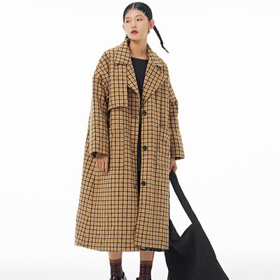 China New winter girl Fashione jacket plaid vintage slim coat plus size coat elegant casual look plus size women's temperament coat 61619 for sale