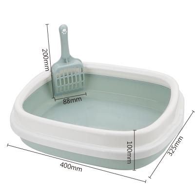 China Viable Anti Splatter Cats Bin Pet Toilet Bedpan Cat Dog Tray Sand Box Toilet Training Kit Tray Pet Cleaning Product With Scoop for sale