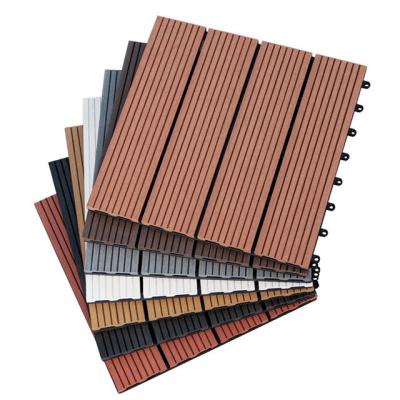 China Contemporary Outdoor Waterproof WPC Wood Plastic Composite Decking Tiles For Terrace for sale