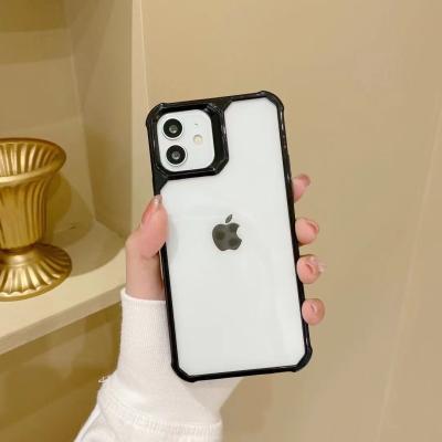 China Clear Shockproof Bumper Case For iPhone 13 12 Pro Max Case Transparent Side Border Wholesale Clear For iPhone Case Black Bumper for sale