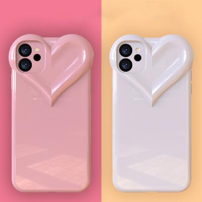 China Shockproof For iPhone 7 8 10 11 12 13 TPU Candy Lens Rubber Heart Shaped Phone Case Big For iPhone Cute Phone Case Woman for sale