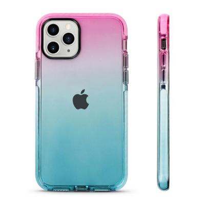 China Anti-drop For iPhone X Xs 11 12 Rainbow TPU Case Shockproof Gradient Stripe Back Cover For iPhone 13 pro Max Rainbow Silicone Case for sale