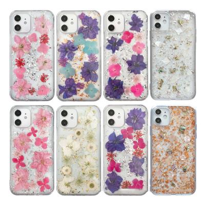 China Anti-fall Flowers Mobile Case Fundas Florales For iPhone 12 11 Pro Max Case Floral Pattern For iPhone 13 Case Dry Flower for sale