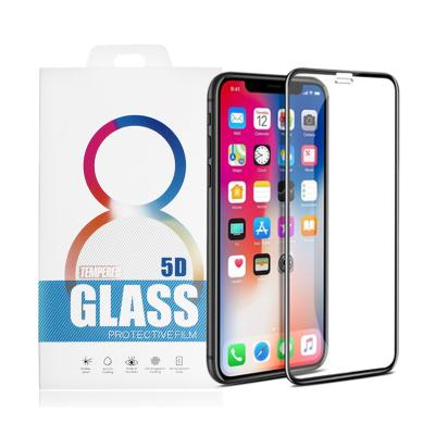 China Full Coverage 5D Cover For iPhone 7 8 Plus 5D Tempered Glass, Black White Screen Protector For iPhone X xs 5d Tempered Glass for sale