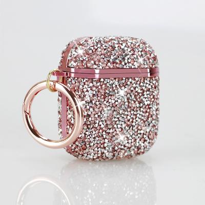 China Luxury Unique And Fashion Rhinestone Glitter Cover For Airpods Pro Case Bling Diamond Multi Color Earphone Case For Airpod Case Key Chain for sale