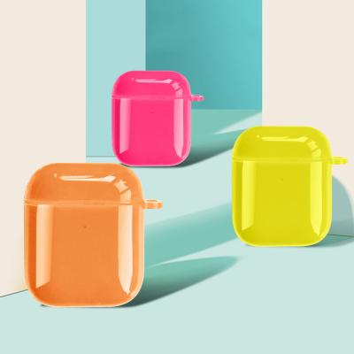 China Fashion Shockproof Air Pods Protective Case With Key Chain TPU Colorful Snare For Airpod Case Neon for sale