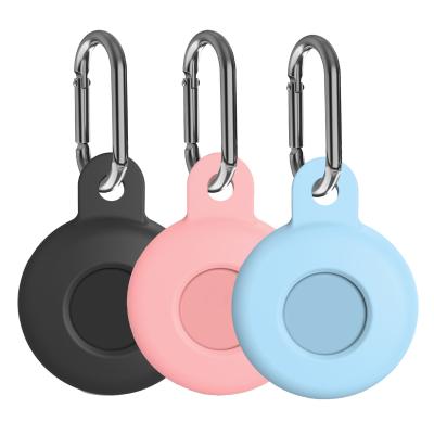 China Anti-drop Easy Carry Case For Apple Airtags Silicone Case Tracker Hangable Protective Cover For Airtag Keychain Holder for sale