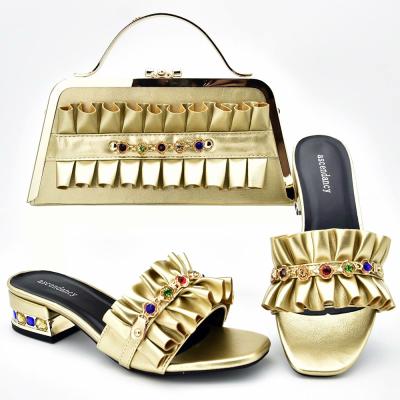 China Disposable Flower Design Italian Sinya Shoes Bag Set High Quality Lady Shoes To Match Bag Set For Party for sale