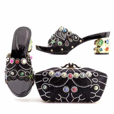 China High Quality African Wedding Italian Designer Fashionable Shoes And Bags Set To Match Women for sale