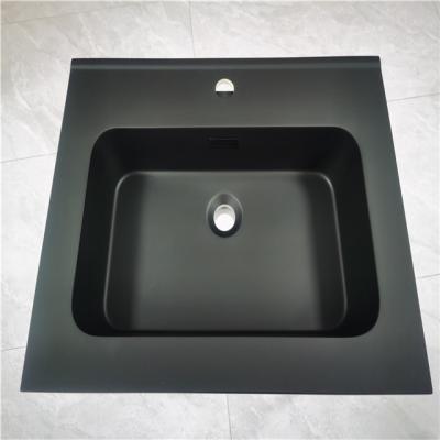 China Modern Design Wash Basin Vessel Sink Bowl Black Color Vanity Sink Cabinet Easy Clean Matte Basin for sale