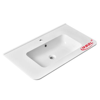 China Durable Bath Basin retangular bathroom sinks hand wash resin artificial stone basin for sale