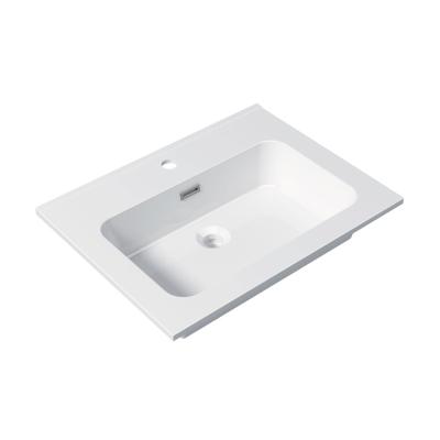 China Glossy Edge Durable Slim Sink Rectangular Solid Outdoor Wash Basin for sale