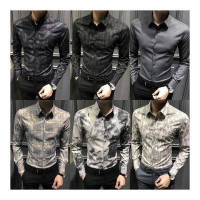 China Anti-pilling New Spring 2021 Men's Long Sleeve Shirt Men's Middle-aged Business for sale