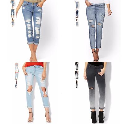 China Hot new style European and American hole stretch slim fit skinny women's jeans QUICK DRY for sale