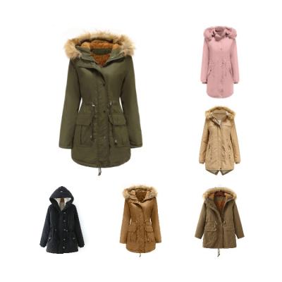 China 2021 Women's Winter Viable Hooded Thick Section Collar Fur Winter Jackets Fur Coats Parkas Warm Snow Coat Jacket for sale