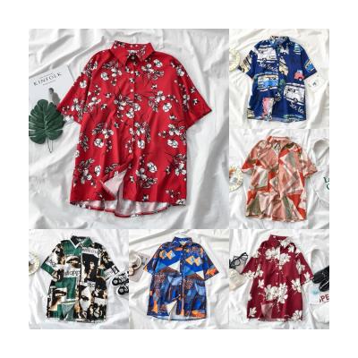 China Anti-pilling 2021 Women Casual Loose Floral Print Summer Short Sleeve Blouse Shirt Tops for sale