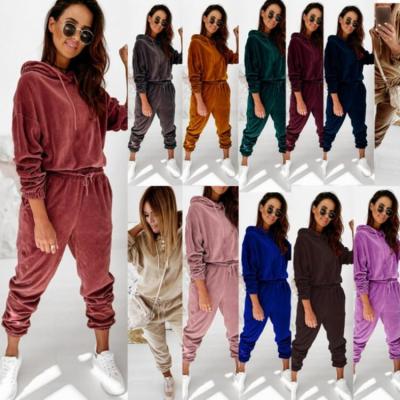 China 2021 New QUICK DRY Women's Clothing Lady Casual Running Suit Pants Side Long Sleeve Stripe Printing 2 Piece Jogger Set Women for sale