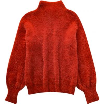 China Direct Selling Fluffy Anti-wrinkle O-neck Sweater Ladies And Velvet Christmas Comfy Knitted Sweater for sale