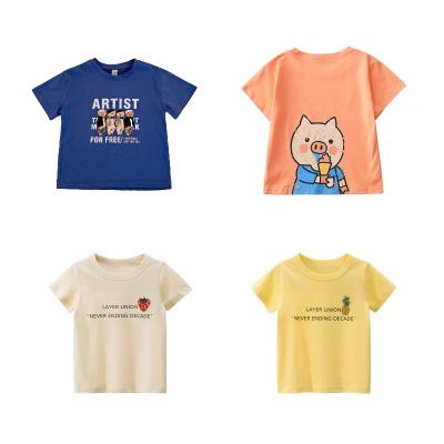 China Wholesale QUICK DRY 2021 Summer Boy's T-shirt Children's T-shirt Cotton Cartoon Short Sleeve Top for sale