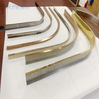 China Foshan Modern Metal Profile U Curved Edge Trim Ceiling Stainless Steel Strip Tile Decorative Trim for sale