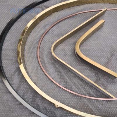 China Foshan Modern Custom U Shaped Profile Ceiling Metal Profiles Decorative Rose Gold Stainless Steel Curved Strip Trim for sale