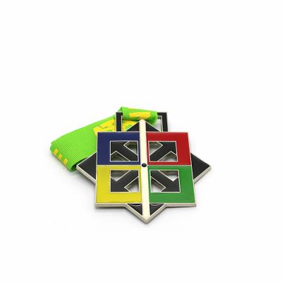 China Zhongshan Global Enamel Customization Square Shape Zinc Alloy Medal Factory Soft Medal for sale