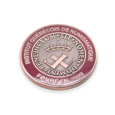 China Zhongshan Global Factory Metal Hard Enamel Antique Copper Challenge Souvenir Coin for sale