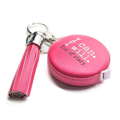 China Global Custom Design 1.5m PU 60inch Leather Tassel Key Chain Tape Measure for sale