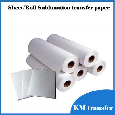 China Textiles Sheet And Roll Size Quick Dry / Flash Dry 58g - 120g Sublimation Paper for sale