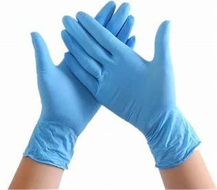 Chine Les gants bleus médicaux jetables de préparation de nourriture de nitriles saupoudrent librement à vendre