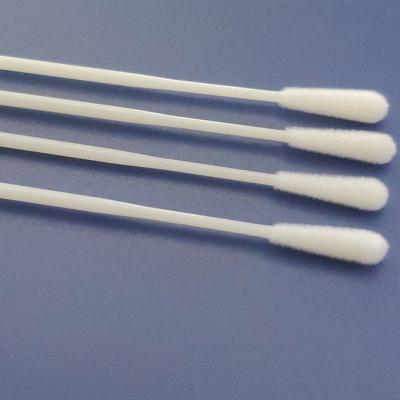 China Throat Flocked Specimen Collection Swab Disposable Sampling Nylon Swab With Flocking Tip Sterile Te koop