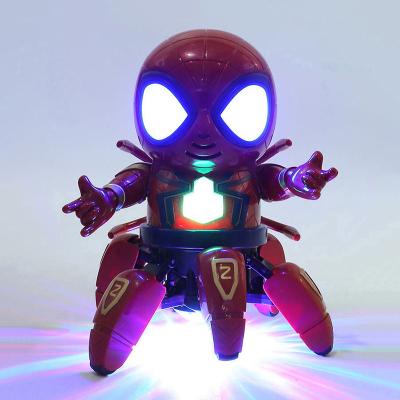 China Toy Funny Cool Colorful Light Dancing Battery Operated Robot Toys Spider Dancing Hero Toy Electric Battery Operated Hexapod Robot for sale