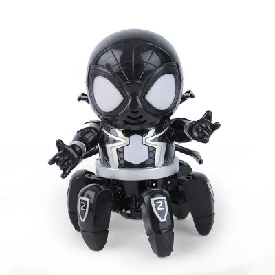 China Musical Toy Hexapod Spider Lightening Music Dancing Hero Robot Toy Battery Operated Electric Dancing Robots for sale