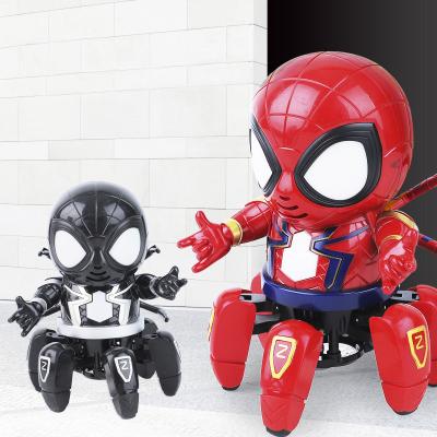 China Cool New Dancing Toy Battery Operated Spider Dancing Hero Robot Hexapod Dancing With LED Light Music Fun for sale