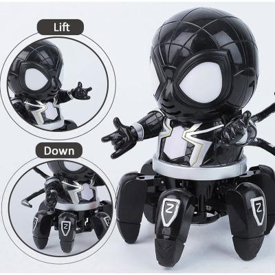 China Small Toy Cool Colorful Light Hexapod Spider Battery Operated Heroes Robot Dancing Robot Music Dancing Toys For Children for sale