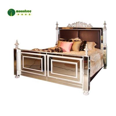 China Modern Top Quality Bedroom Design MBD-1114 Mirror King Size Bed for sale