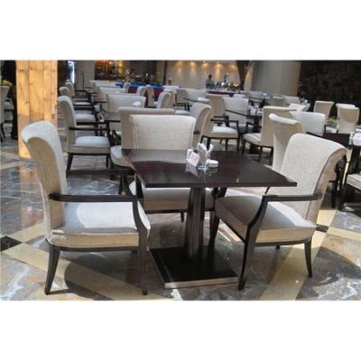 China Restaurant Modern Design Restaurant Furniture Square 4 Seaters Dining Table and Chair Customized Wooden Chair Set for sale