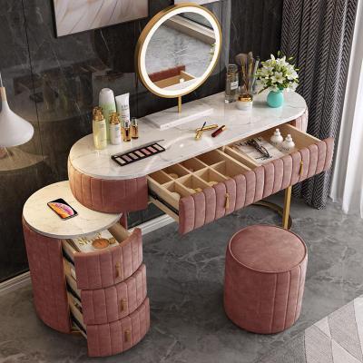 China Chinese European style palace cloth and luxury metal dressing table for sale