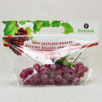 China Disposable Anti Fog Customized Zipper Keep Fresh Plastic Packing Bag For Fruits Apple Grape for sale