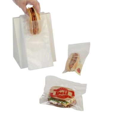 China Disposable HDPE Plastic Clear Saddle Bag With Slider Seal Bread Packing Food Packaging Bag for sale