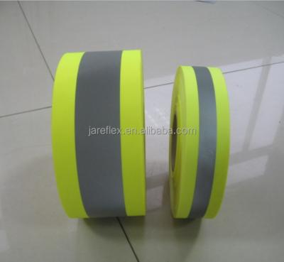 China Tape High Visible Reflective Tape Sew-on Lime Warn Safety Vest Precaution Trim Fabric Oxford Tape for sale