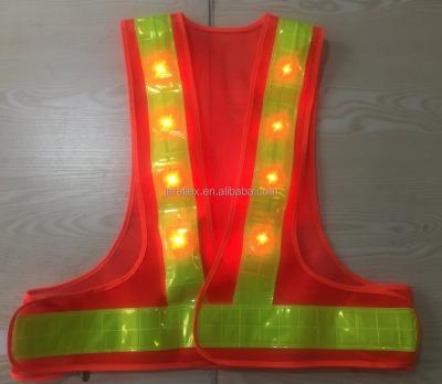 China Cyclists Racer Detachable 16 LED Straps Light Up Stripes Safety Reflective Vest 58X52cm for sale