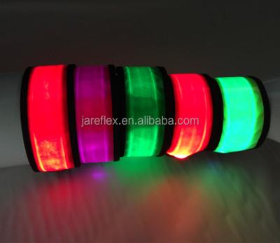 China High Visible LED Slap Wristband Lights Glow Band For Running& Activity, Replaceable Battery for sale