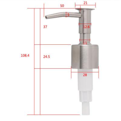 China Non Spill Customized 28 410 Stainless Steel Liquid Soap Lotion Pump For Bottle for sale