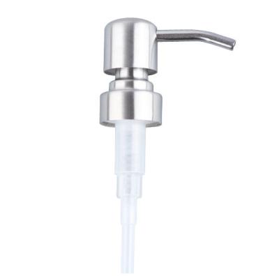 China Non Spill 28/410 Silver Metal Stainless Steel Pump Body Shampoo Dispenser Lotion Pump for sale