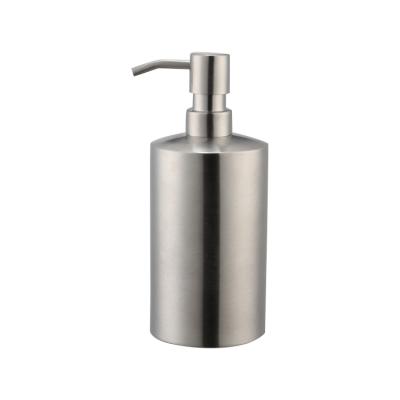 China Foam Soap Dispenser 304 Stainless SteelNatural Matte Metal Round Shape 500ML Liquid Soap Dispenser Pump Bottle for sale