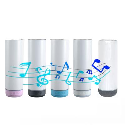 China Viable Sublimation Tumbler 20 oz Sublimation Tumbler With Bluetooth Speaker Skinny Straight Heat Press Sublimation Tumblers for sale